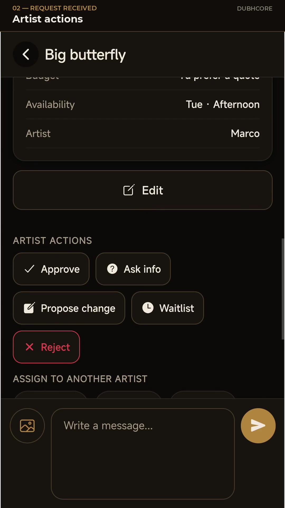 Studio Receives the Request